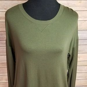 Olivia Moon - Army green top with black sheer